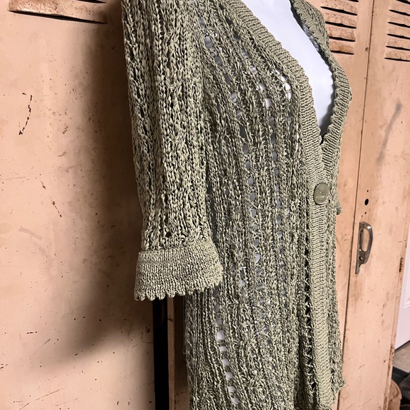 Susan Bristol Cotton/Nylon Open Weave Sweater Size M - Picture 2 of 8